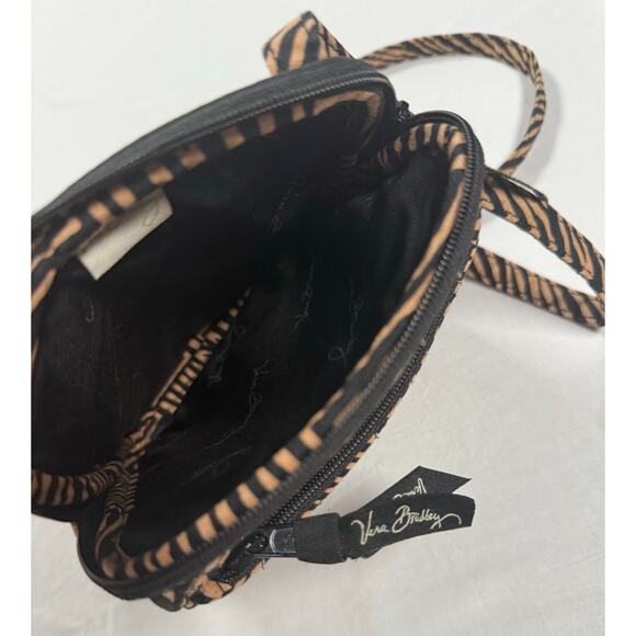 Vera Bradley Mini Hipster Crossbody Purse in Zebra Tan Black - Picture 9 of 10